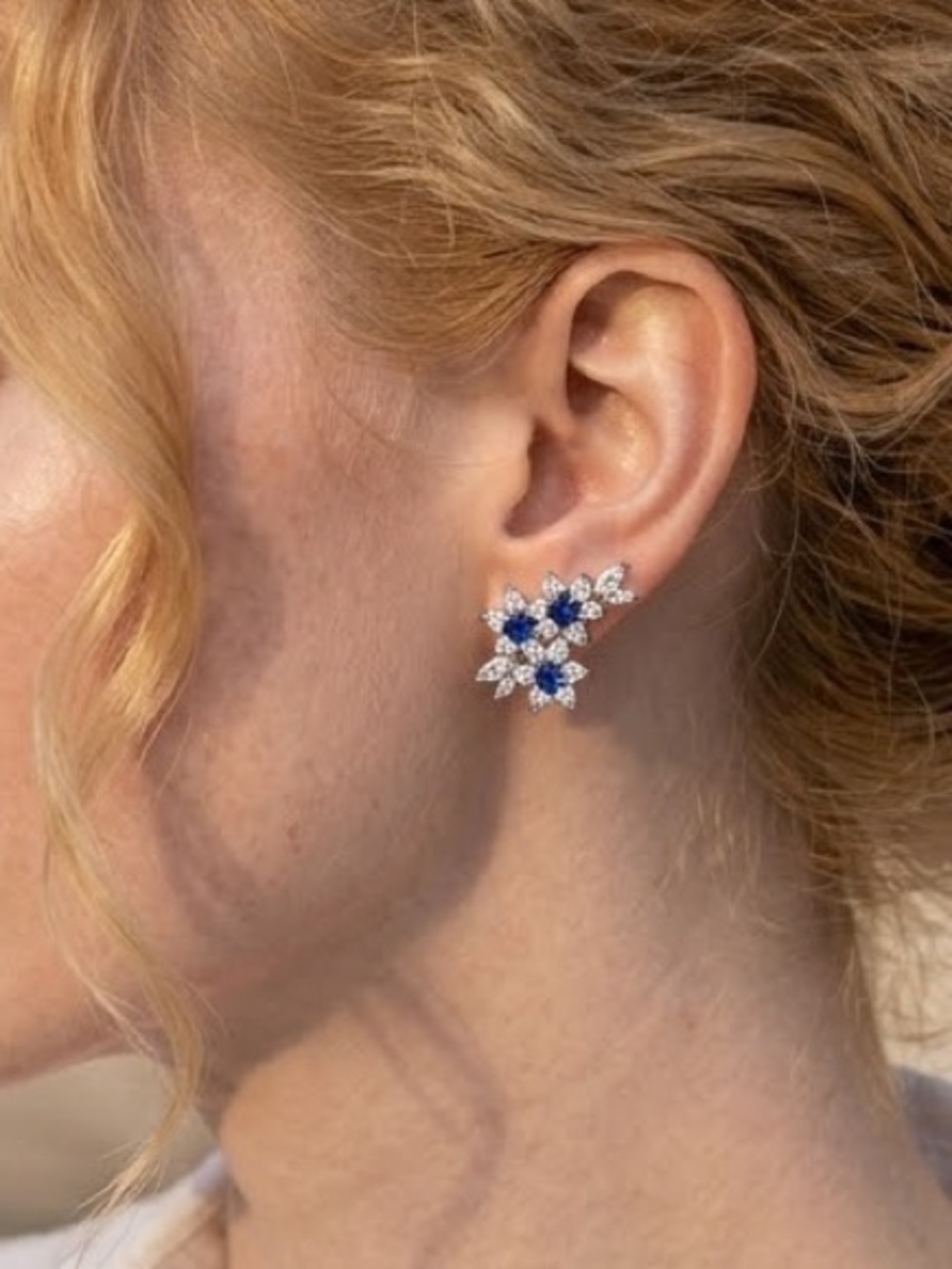 925 Silver plated London Blue Topaz Earrings cubic zirconia womens jewelry